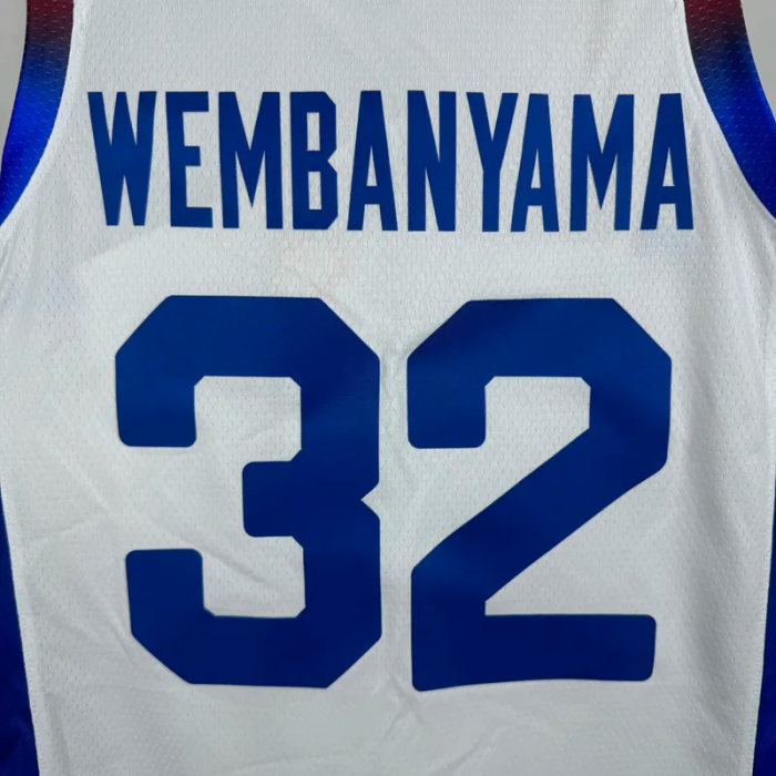 2024 Olympic Game France WEMBANYAMA # 32 White Basketball Jersey