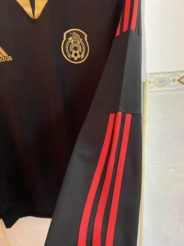 2011-2012 Mexico Away Black Long Sleeve Retro Soccer Jersey