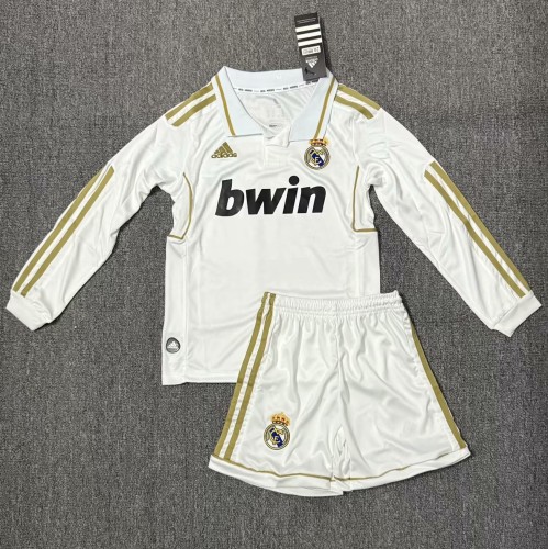 2011-2012 Real Madrid Home Long sleeves Retro Kids Soccer Jersey