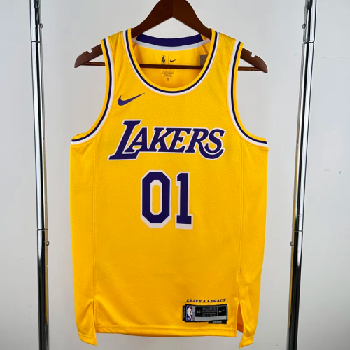22-23 LAKERS EUNCHAE #01 Yellow Top Quality Hot Pressing NBA Jersey