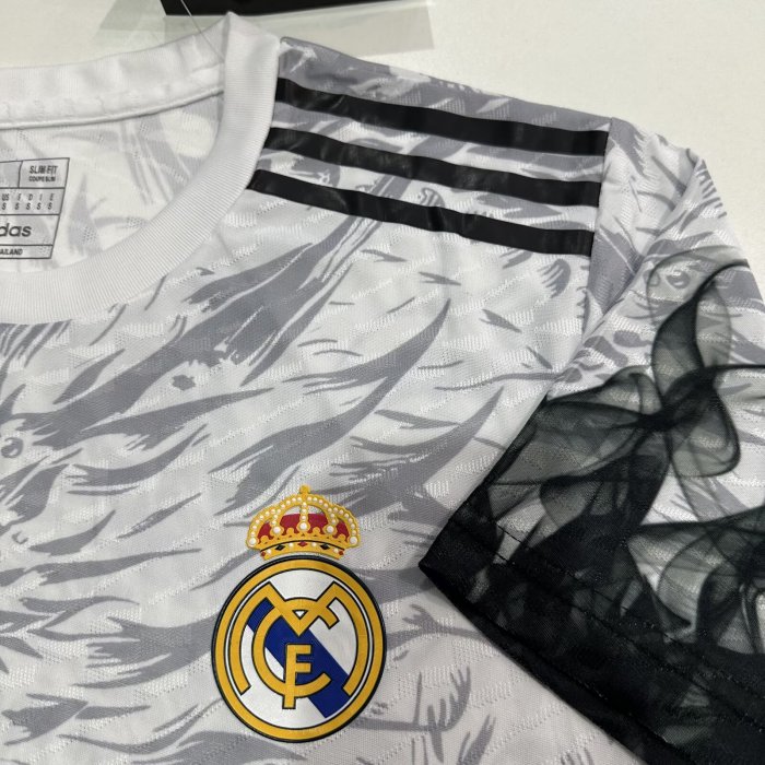 25-26 Real Madrid White Green Special Edition Player Version Soccer Jersey