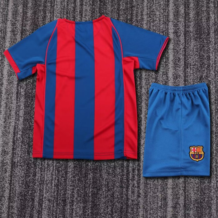 2004-2005 Barcelona Home Retro Kids Soccer Jersey