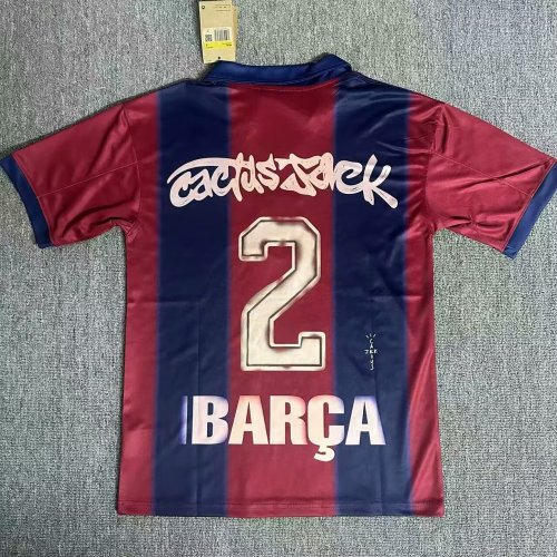 25-26 Barcelona Joint Edition Cactus Jack #2 BarcelonaCA Fans Soccer Jersey*背后带名字号码