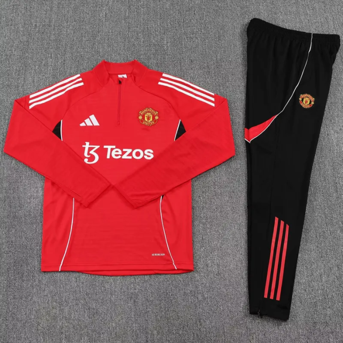 25-26 Manchester United High Quality Half Pull Tracksuit