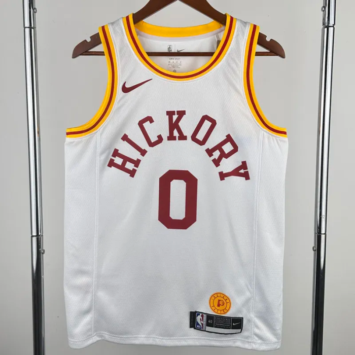 2019-2000 Indiana Pacers HALIBURTON #0 White Retro Top Quality Hot Pressing NBA Jersey