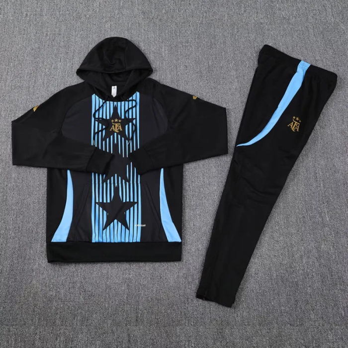 25-26 Argentina Black Hoodie Tracksuit (卫衣套装)
