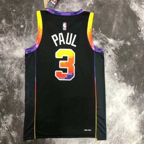 22-23 SUNS PAUL #3 Black Top Quality Hot Pressing NBA Jersey (Trapeze Edition)
