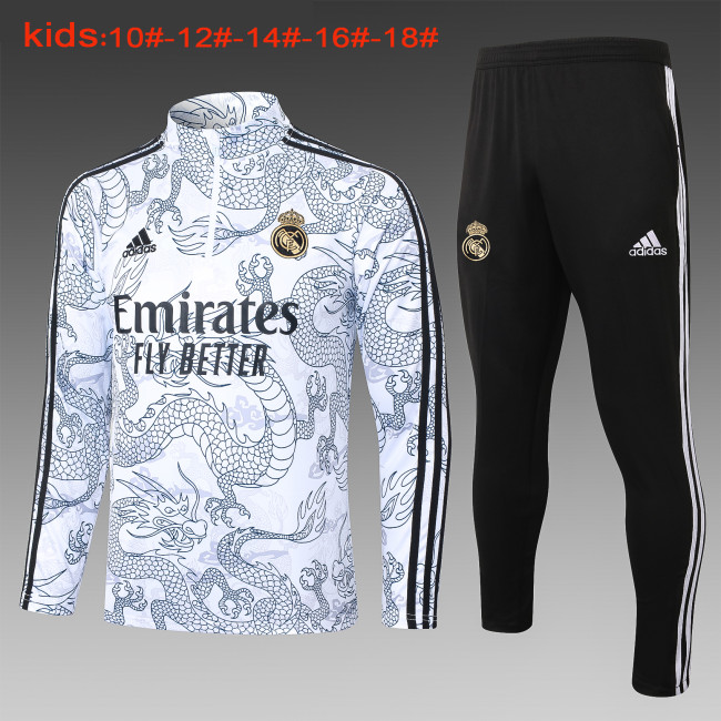 23-24 Real Madrid High Quality Kids Half Pull Tracksuit