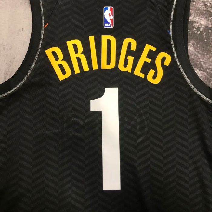NETS BRIDGES #1 Black Top Quality Hot Pressing NBA Jersey