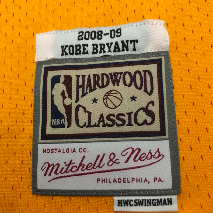 2009 LAKERS BRYANT #24 Yellow Retro Top Quality Hot Pressing NBA Jersey