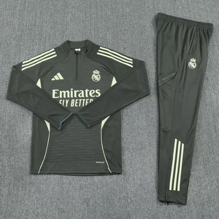25-26 Real Madrid High Quality Half Pull Tracksuit