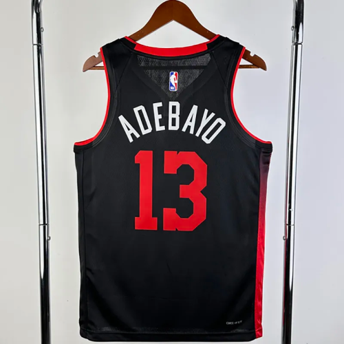 23-24 HEAT ADEBAYO #13 Black City Edition Top Quality Hot Pressing NBA Jersey (V领）