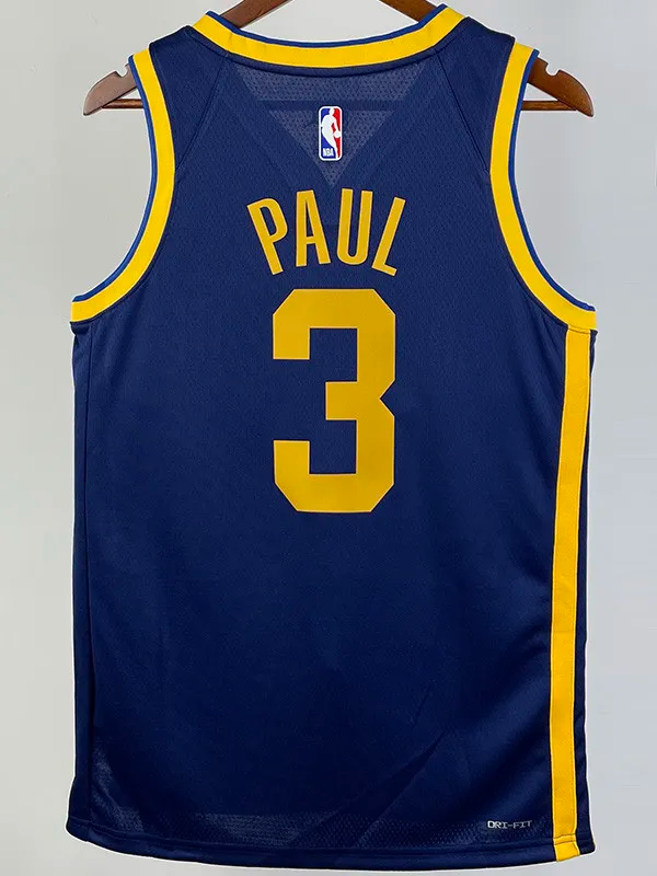 22-23 WARRIORS PAUL #3 Blue Top Quality Hot Pressing NBA Jersey (Trapeze Edition) 飞人版