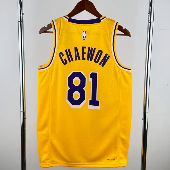 22-23 LAKERS CHAEWON #81 Yellow Top Quality Hot Pressing NBA Jersey