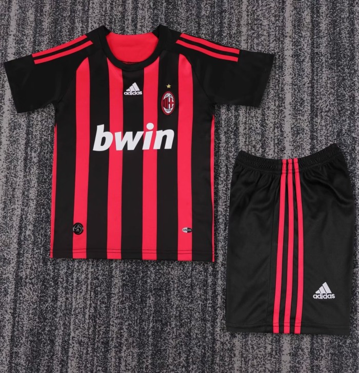 2008-2009 AC Milan Home Retro Kids Soccer Jersey