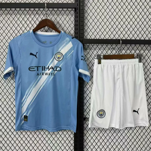 25-26 Manchester City Home Kids Soccer Jersey