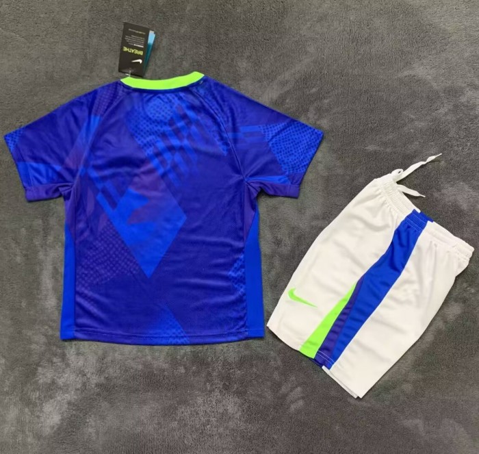 25-26 Brazil Away Kids Soccer Jersey