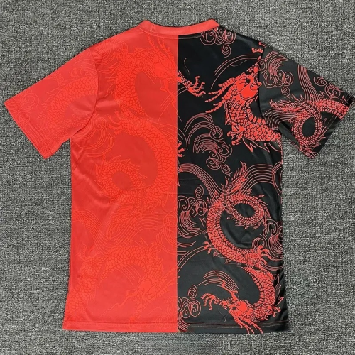 25-26 Real Madrid Red Black Special Edition Fans Training Shirts *龙纹