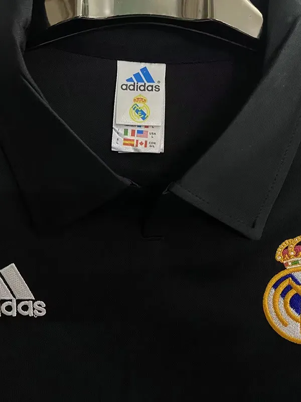 2002-2003 Real Madrid Away Black Retro Soccer Jersey