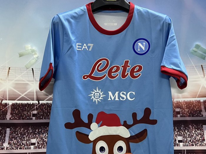 25-26 Napoli Blue Christmas Edition Fans Soccer Jersey 1:1 Thai Quality