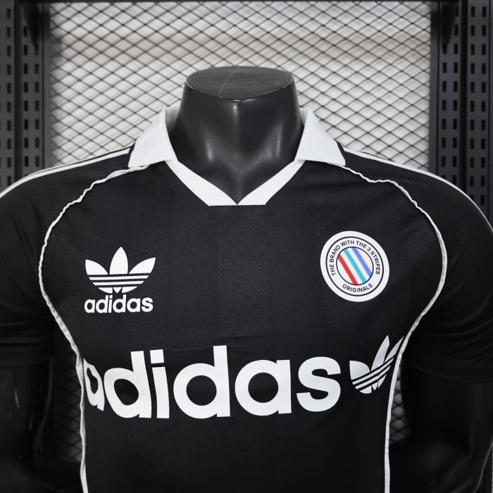 2025 AD Black Player Version Polo Short Sleeve 1:1 Thai Quality