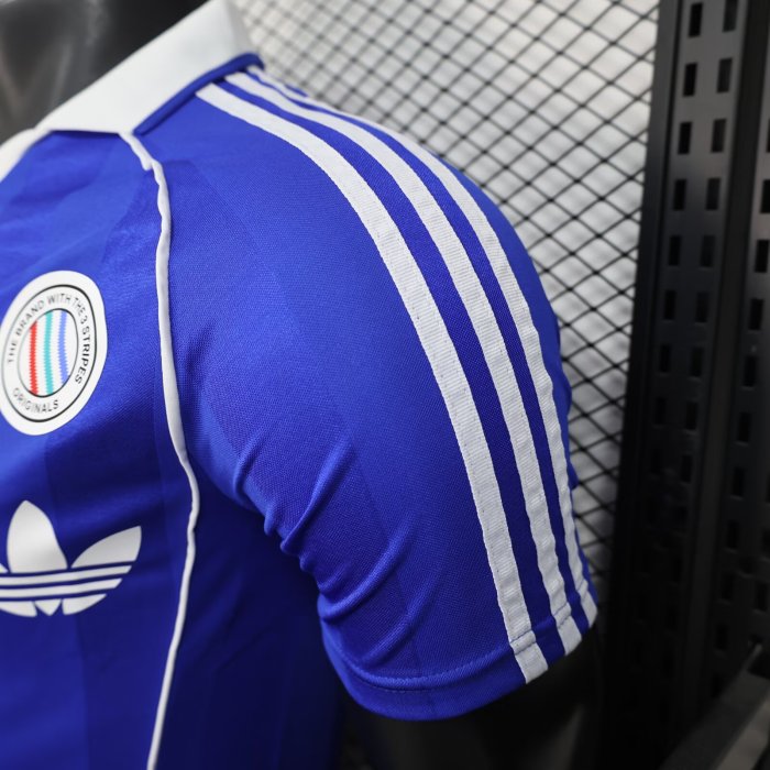 2025 AD Blue Player Version Polo Short Sleeve 1:1 Thai Quality