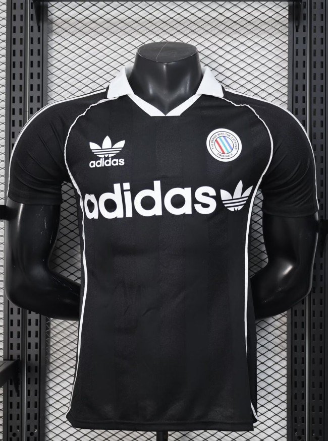 2025 AD Black Player Version Polo Short Sleeve 1:1 Thai Quality