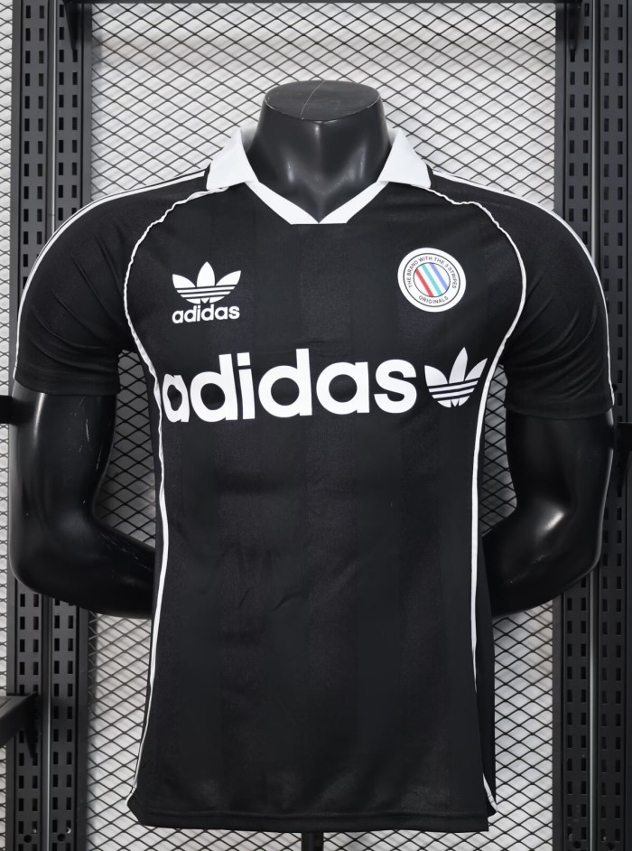 2025 AD Black Player Version Polo Short Sleeve 1:1 Thai Quality