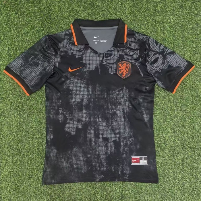 25-26 NetherIands Black Special Edition Fans Soccer Jersey 1:1 Thai Quality