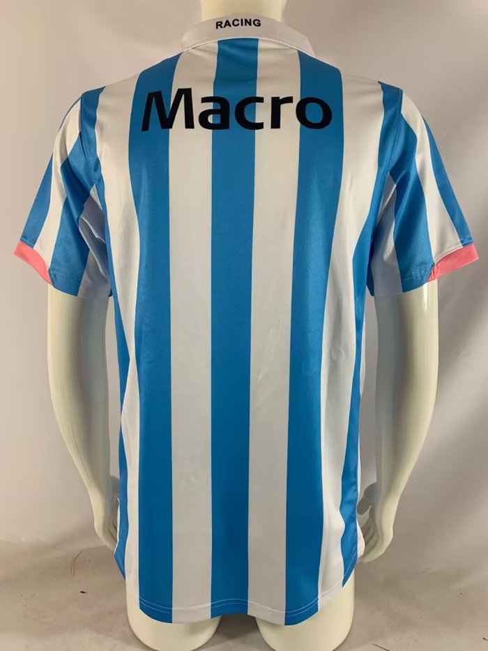 2007-2008 Racing Club Home Retro Soccer Jersey