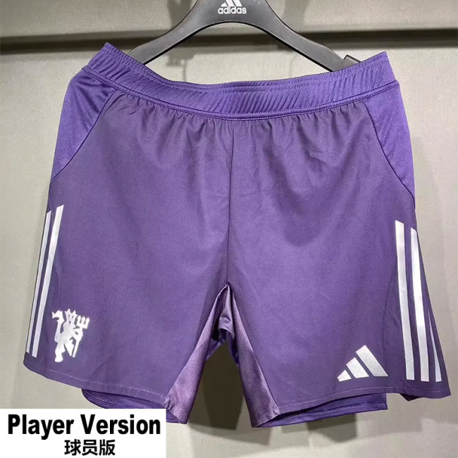 25-26 Man Utd Purple Player Version Shorts Pants (High Quality)(球员短裤)
