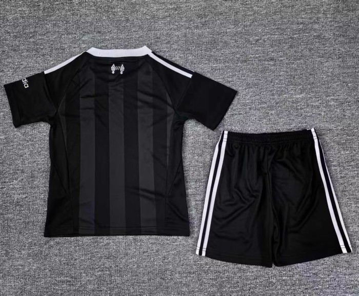 25-26 LIV Black GoalKeeper Kids Soccer Jersey 1:1 Thai Quality