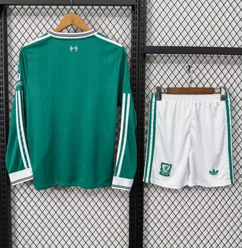 25-26 LIV Third Long Sleeve Kids Soccer Jersey 1:1 Thai Quality(长袖)