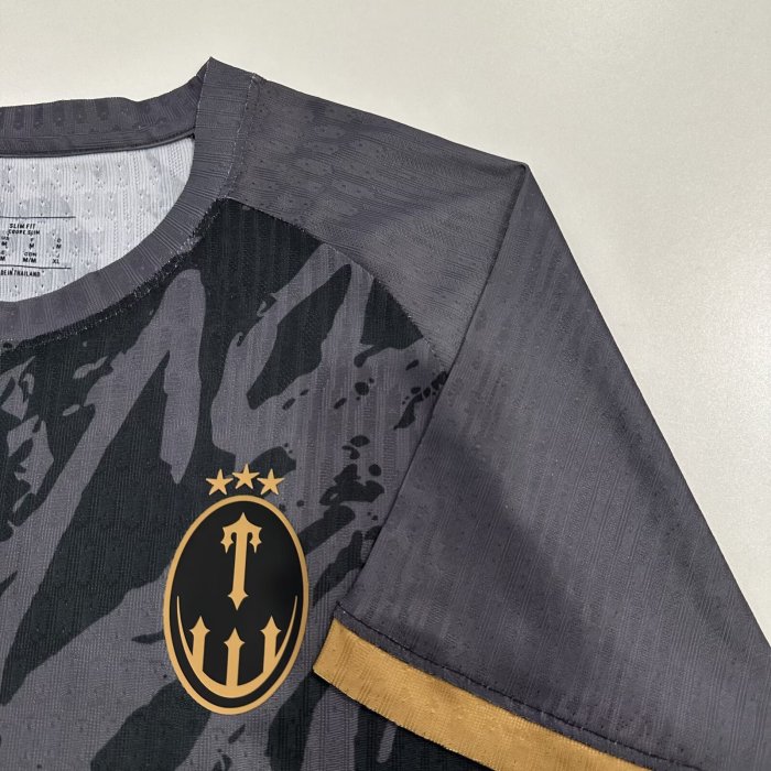 2025 Trapstar Black Player Version Trendy Soccer Jersey