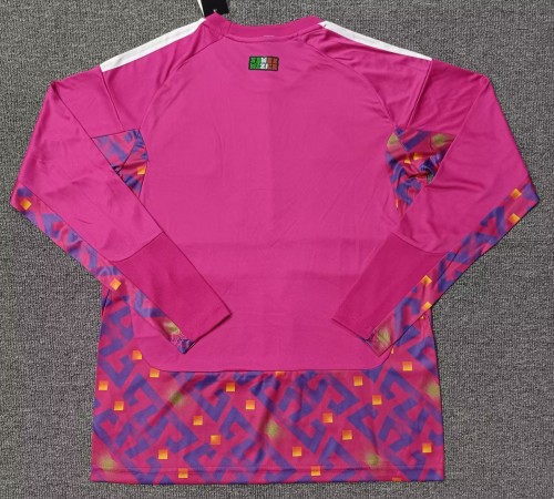 2026 Mexico Pink Red Goalkeeper Long Sleeve Soccer Jersey (长袖)