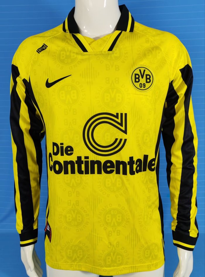 1996-1997 Dortmund Home Long sleeves Retro Soccer Jersey