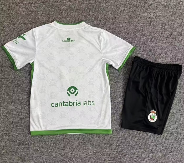 25-26 Racing de Santander Home Kids Soccer Jersey