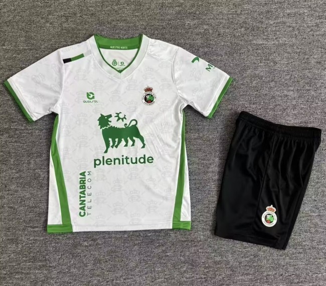 25-26 Racing de Santander Home Kids Soccer Jersey