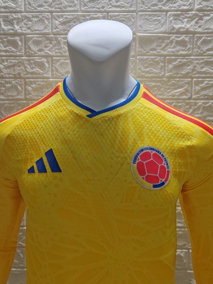 25-26 Colombia Home Long Sleeve Player Version Soccer Jersey*长袖球员