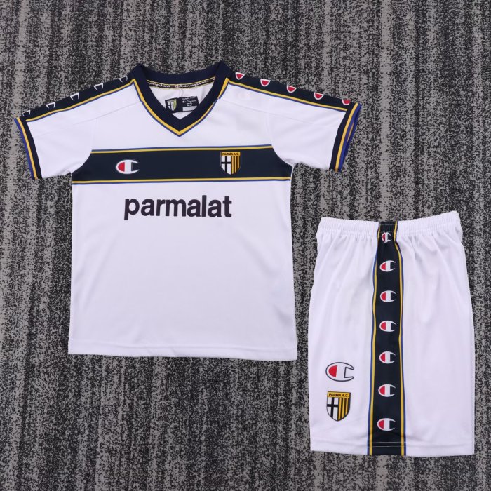 2002-2003 Parma Home Retro Kids Soccer Jersey