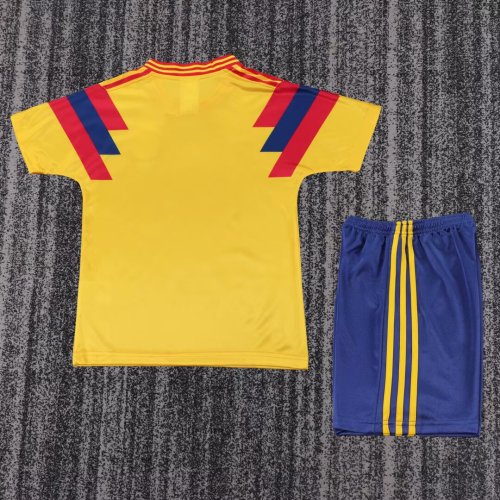 1990 Colombia Home Retro Kids Soccer Jersey