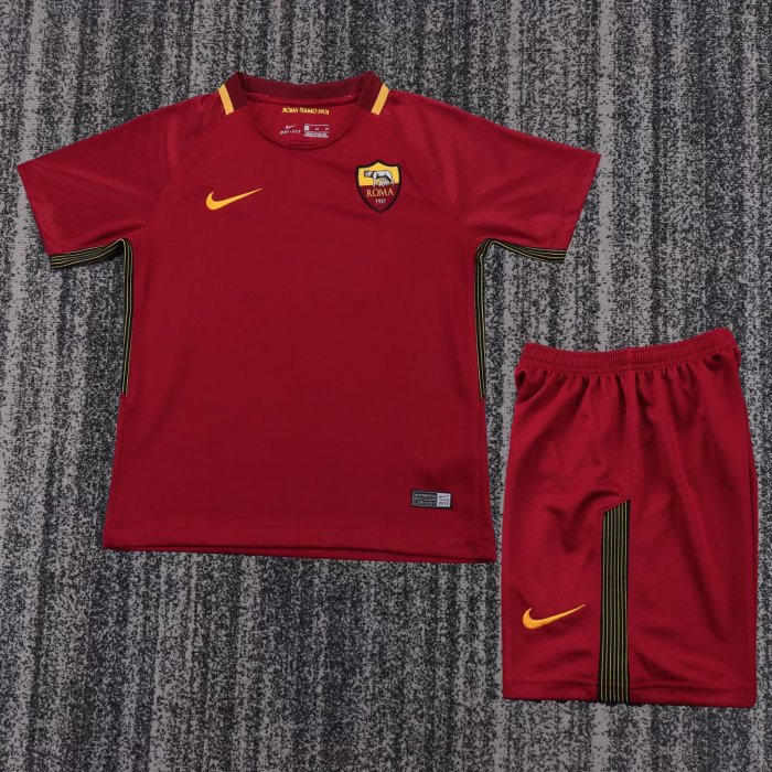 2017-2018 Roma Home Retro Kids Soccer Jersey