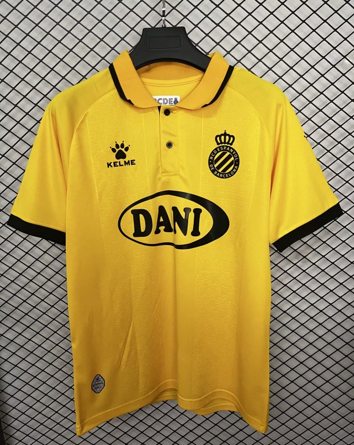 25-26 Espanyol Yellow 125th Anniversary Edition Fans Soccer Jersey