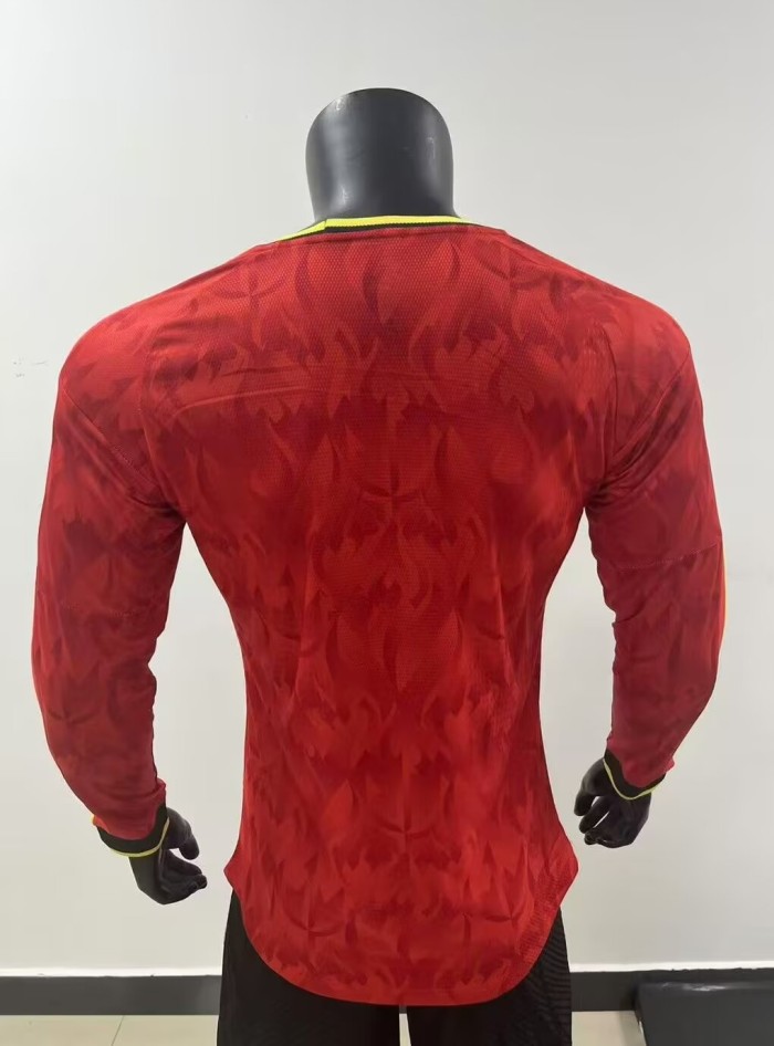 25-26 Belgium Home Long sleeves Player Version Soccer Jersey