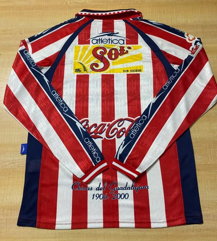 1999-2000 Chivas Home Long Sleeve Retro Soccer Jersey