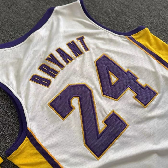 2009-2010 Lakers Bryant #24 White Top Quality Dense Embroidery NBA Jersey
