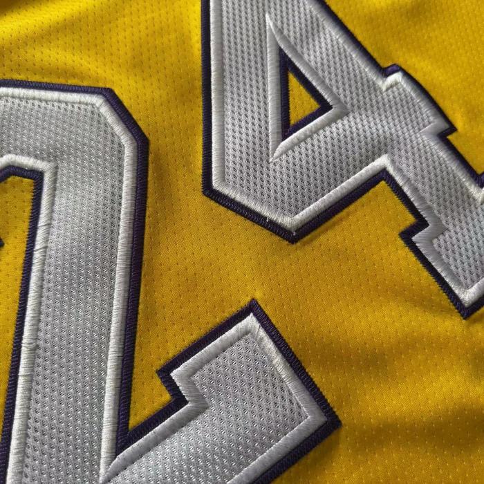 2009-2010 Lakers Bryant #24 Yellow Top Quality Dense Embroidery NBA Jersey