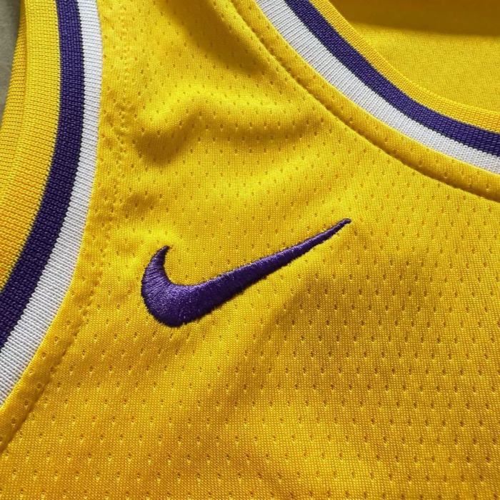 2025 Lakers Dončić #77 Yellow Top Quality Dense Embroidery NBA Jersey