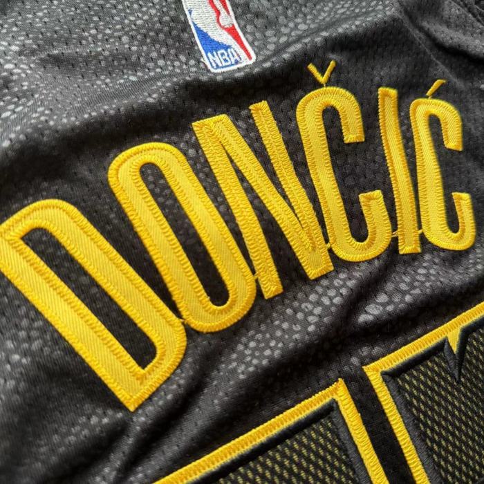 Lakers Dončić #77 Black Snake Pattern Top Quality Dense Embroidery NBA Jersey