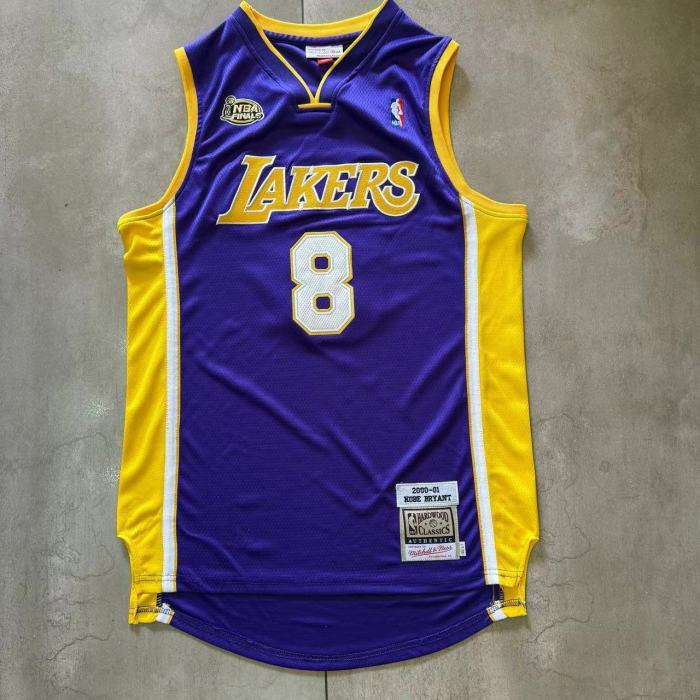 2000-2001 Lakers Bryant #8 purple Top Quality Dense Embroidery NBA Jersey